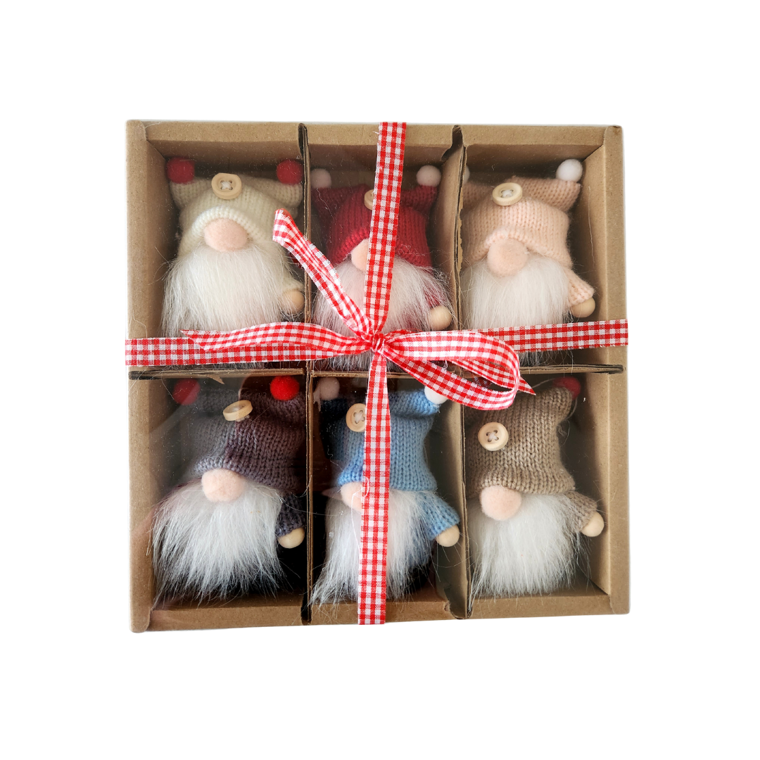Set of 6 Hanging Gnomes