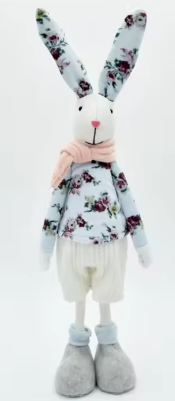 Standing Bunny - Blue & White