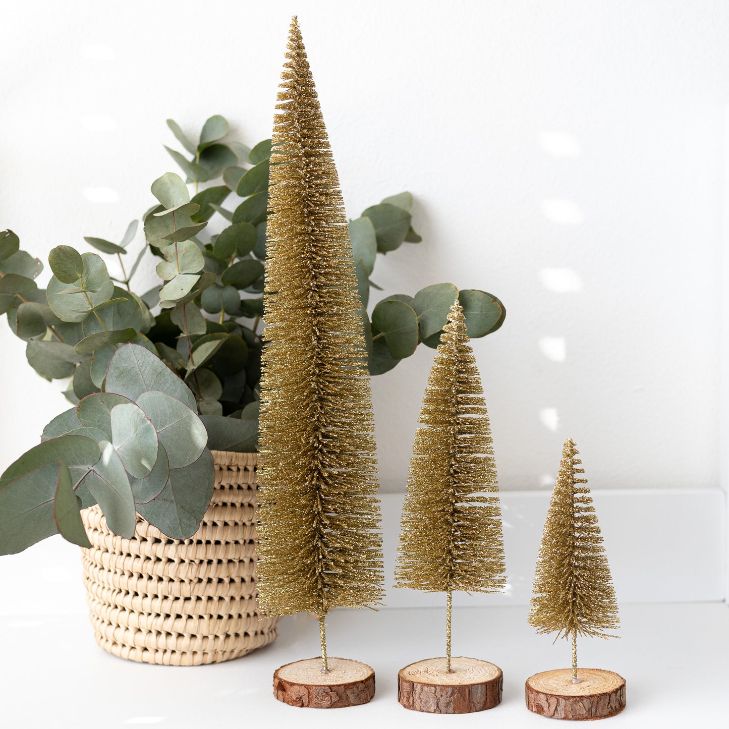 (Set of 3) Gold Wire Christmas Trees