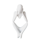 Large White Resin 'Sitting' Figurine