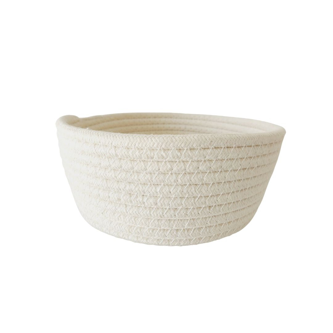 White Cotton Rope Storage Basket