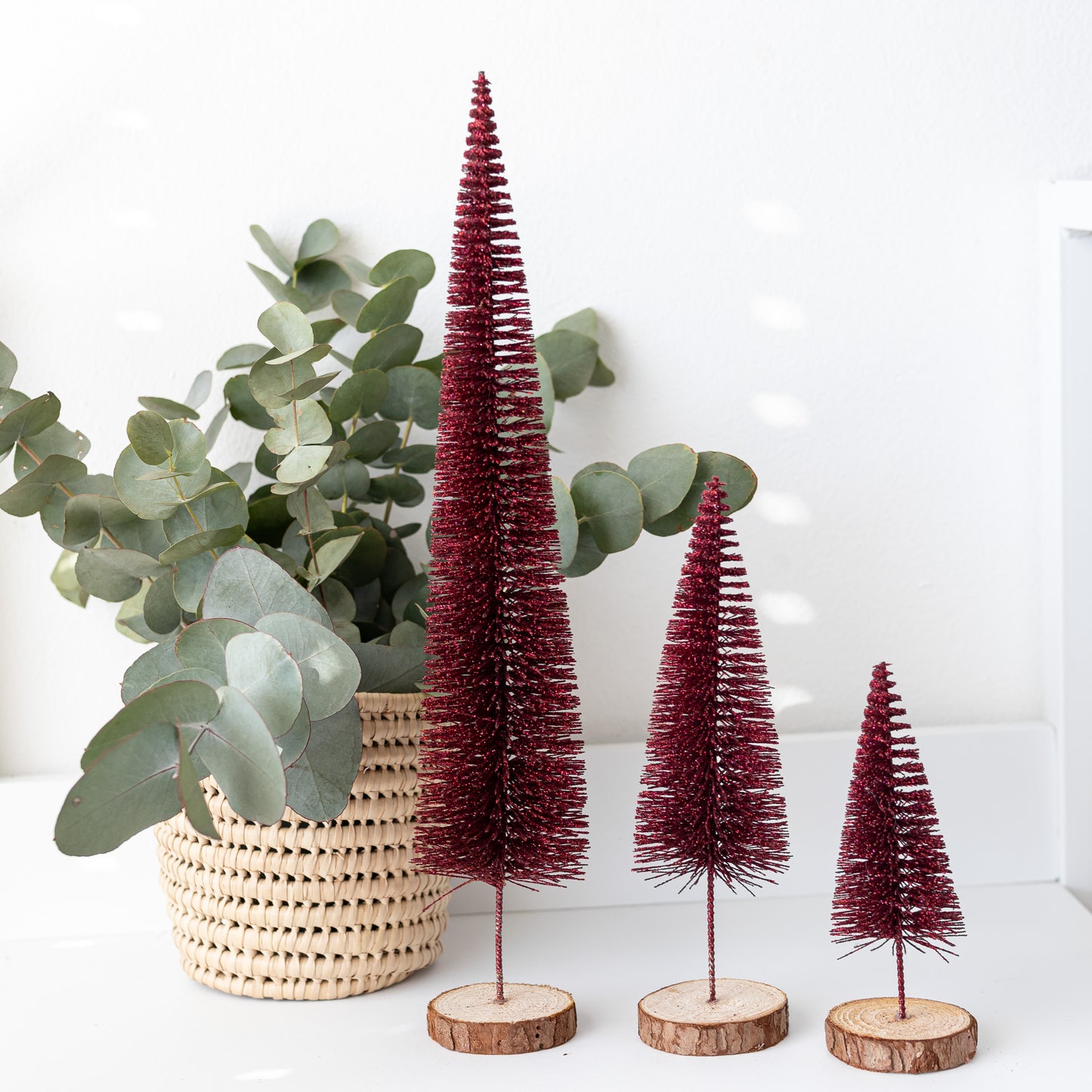 (Set of 3) Red Wire Christmas Trees