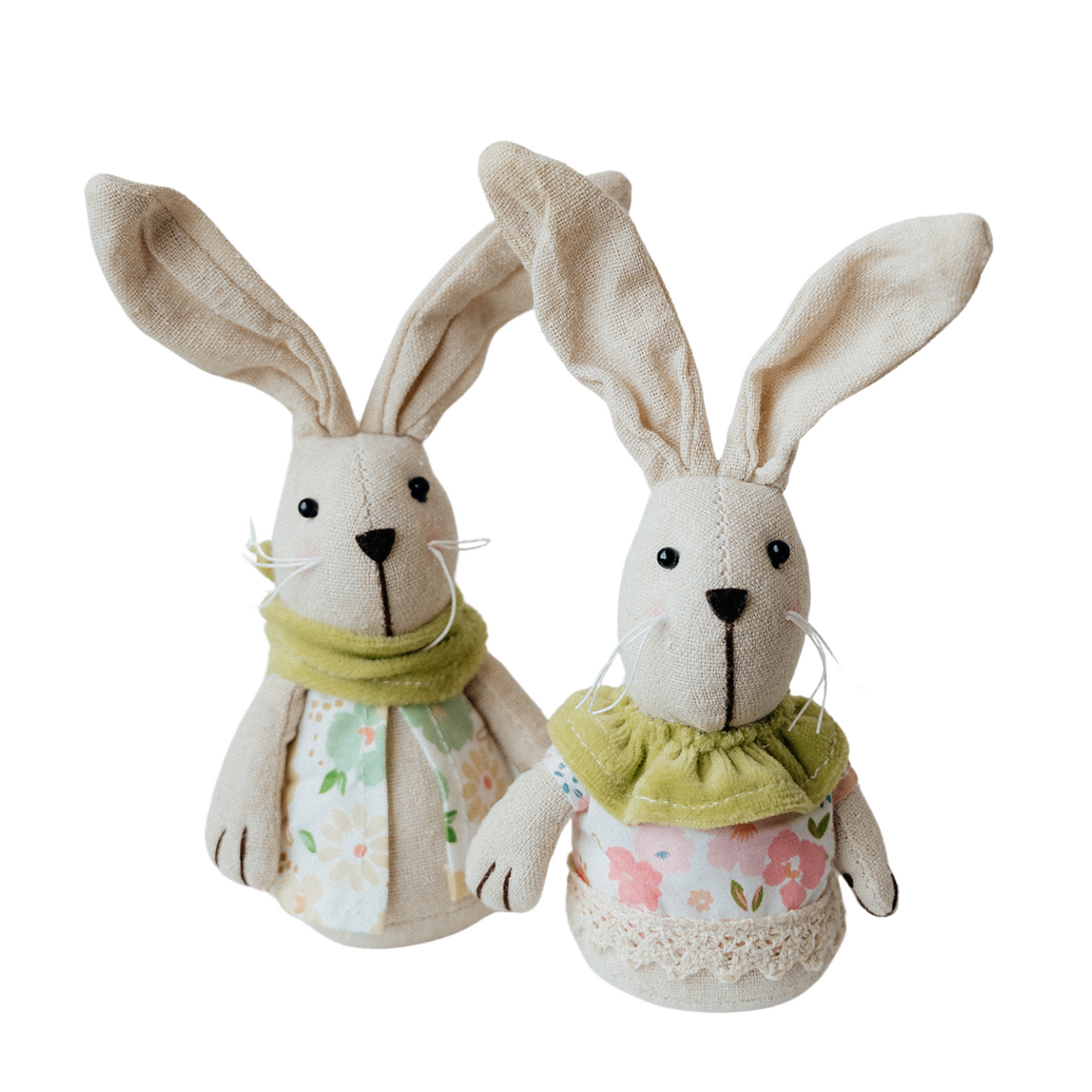 SET OF 2 Linen Bunnies