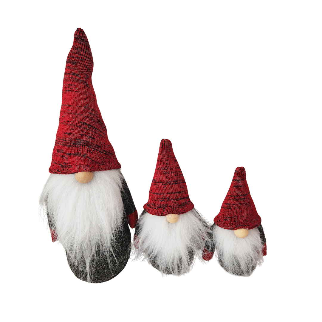 Set of 3 Red Gnomes