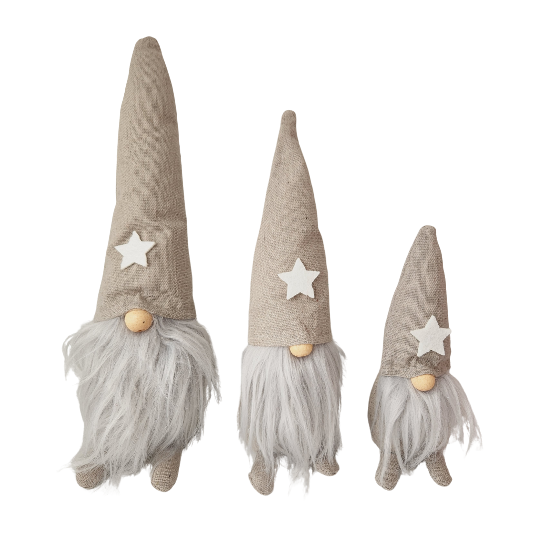 Set of 3 Beige Gnomes