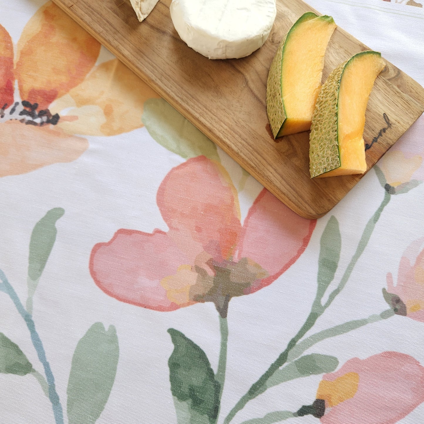 Cotton Twill Table Runner 'Orange Blooms'