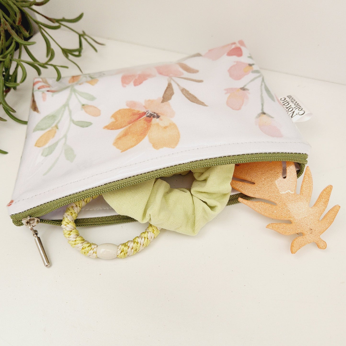 Medium Cosmetic Bag 'Orange Blooms'