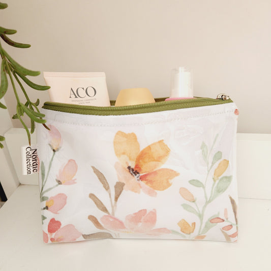 Medium Cosmetic Bag 'Orange Blooms'