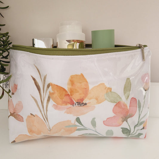 Large Toiletry Bag 'Orange Blooms'