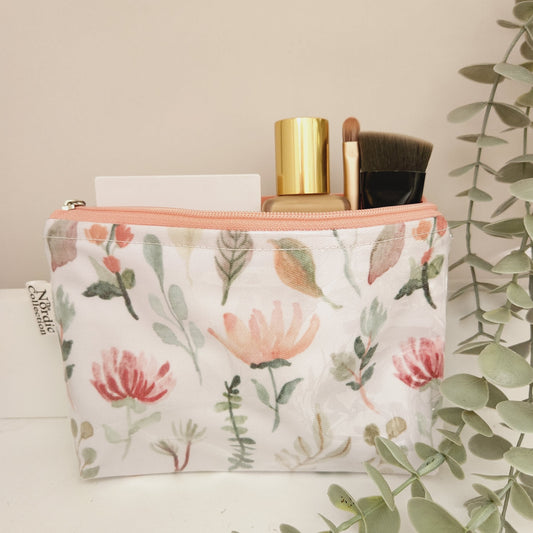 Medium Cosmetic Bag 'Pink Flowers'