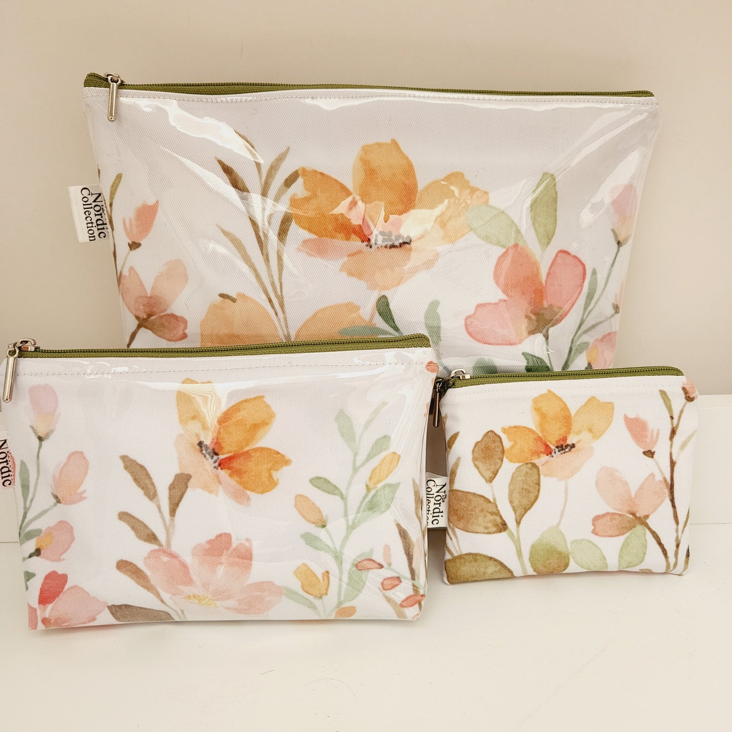 Medium Cosmetic Bag 'Orange Blooms'