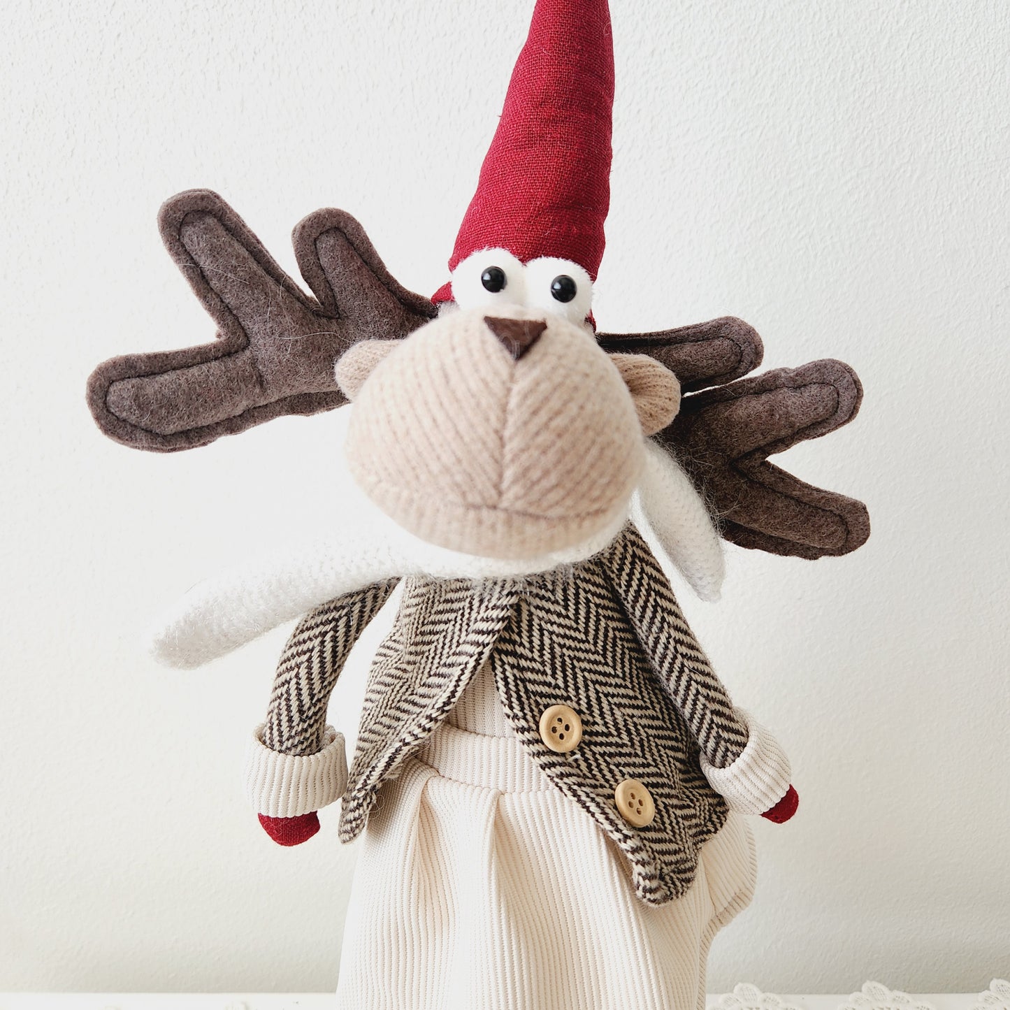 Standing Reindeer with Tweed Jacket