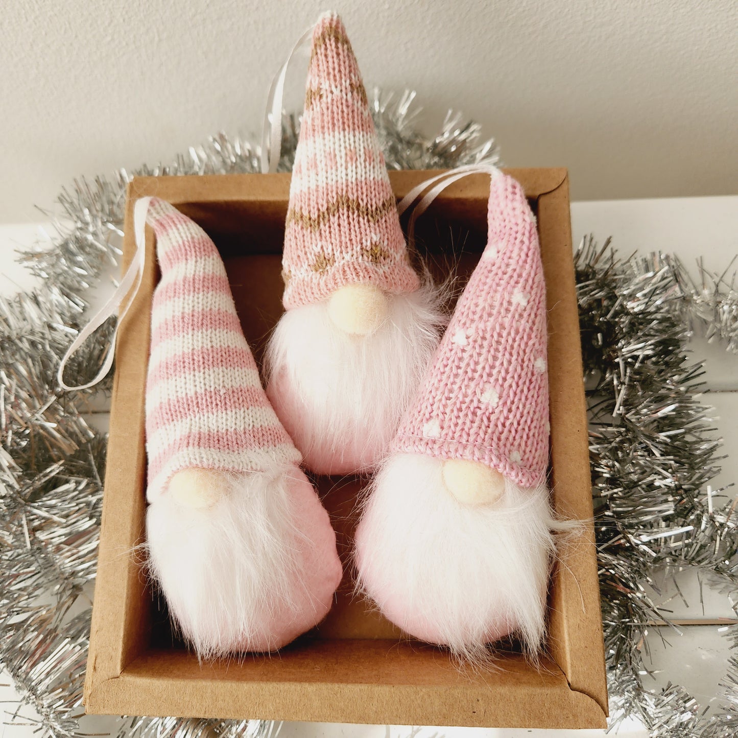 Set of 3 Pink Gnomes