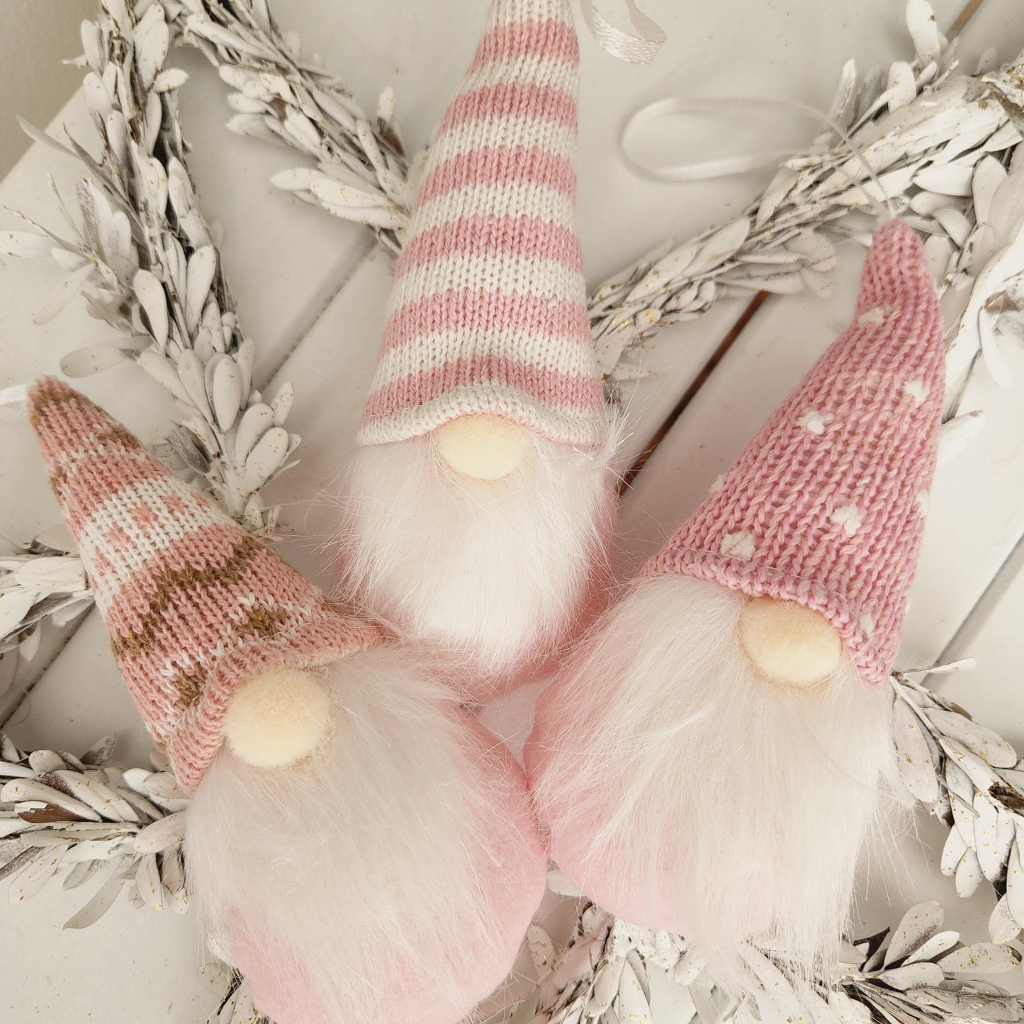 Set of 3 Pink Gnomes