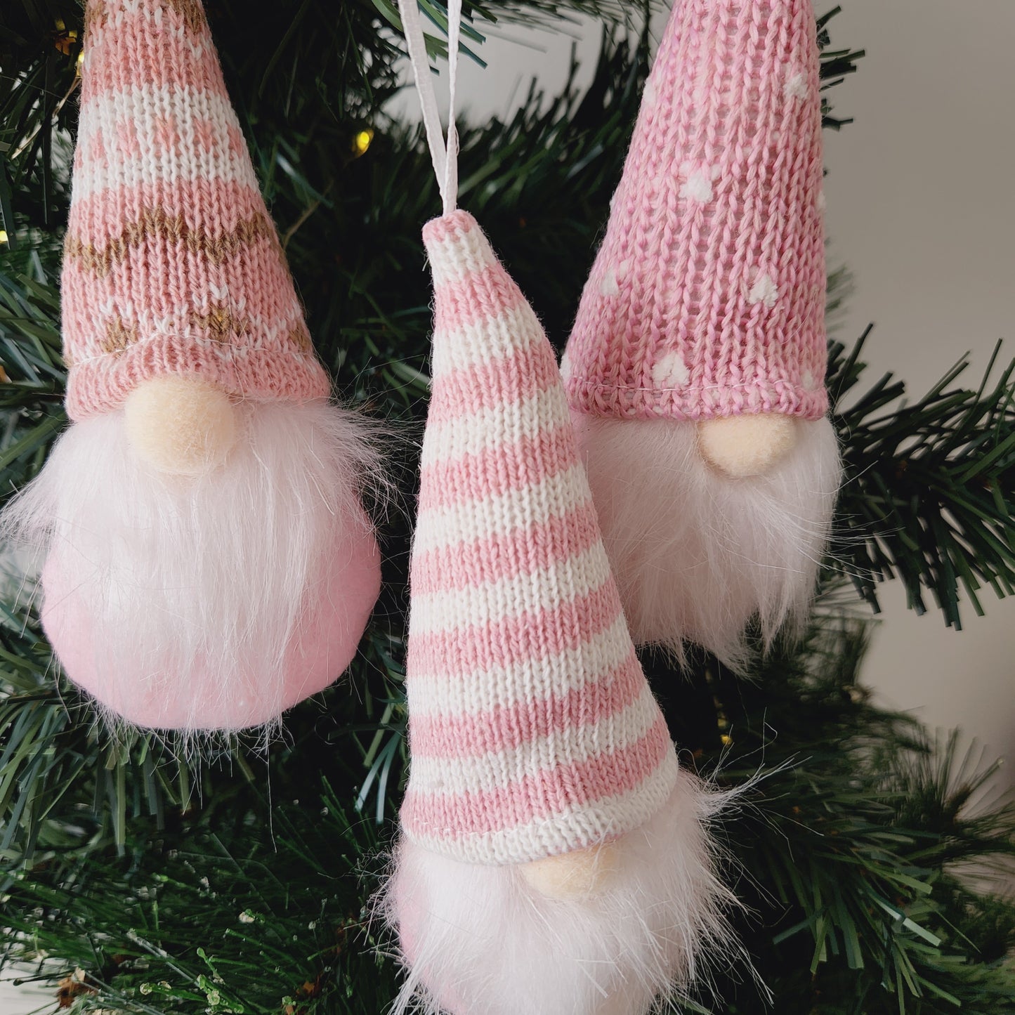 Set of 3 Pink Gnomes