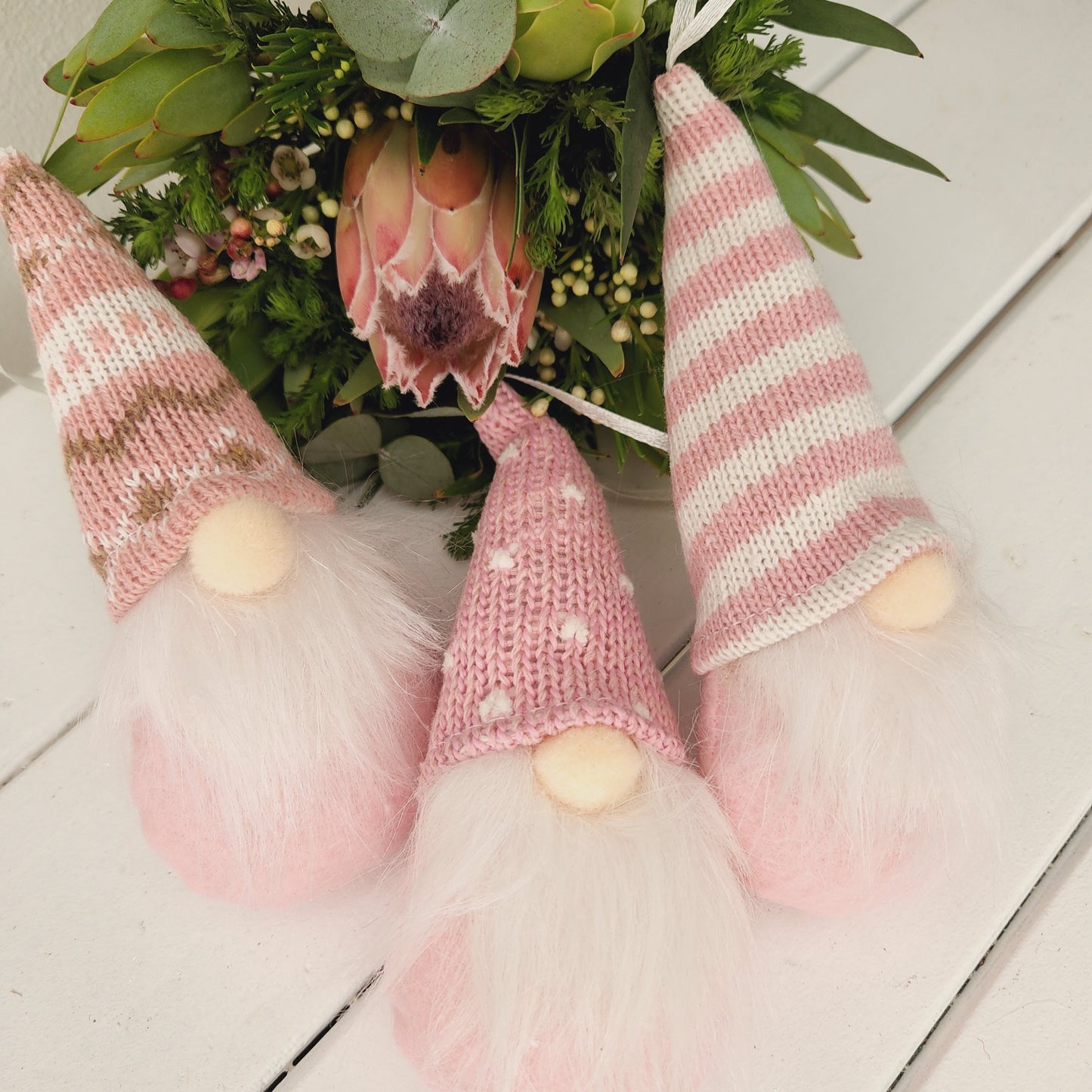 Set of 3 Pink Gnomes