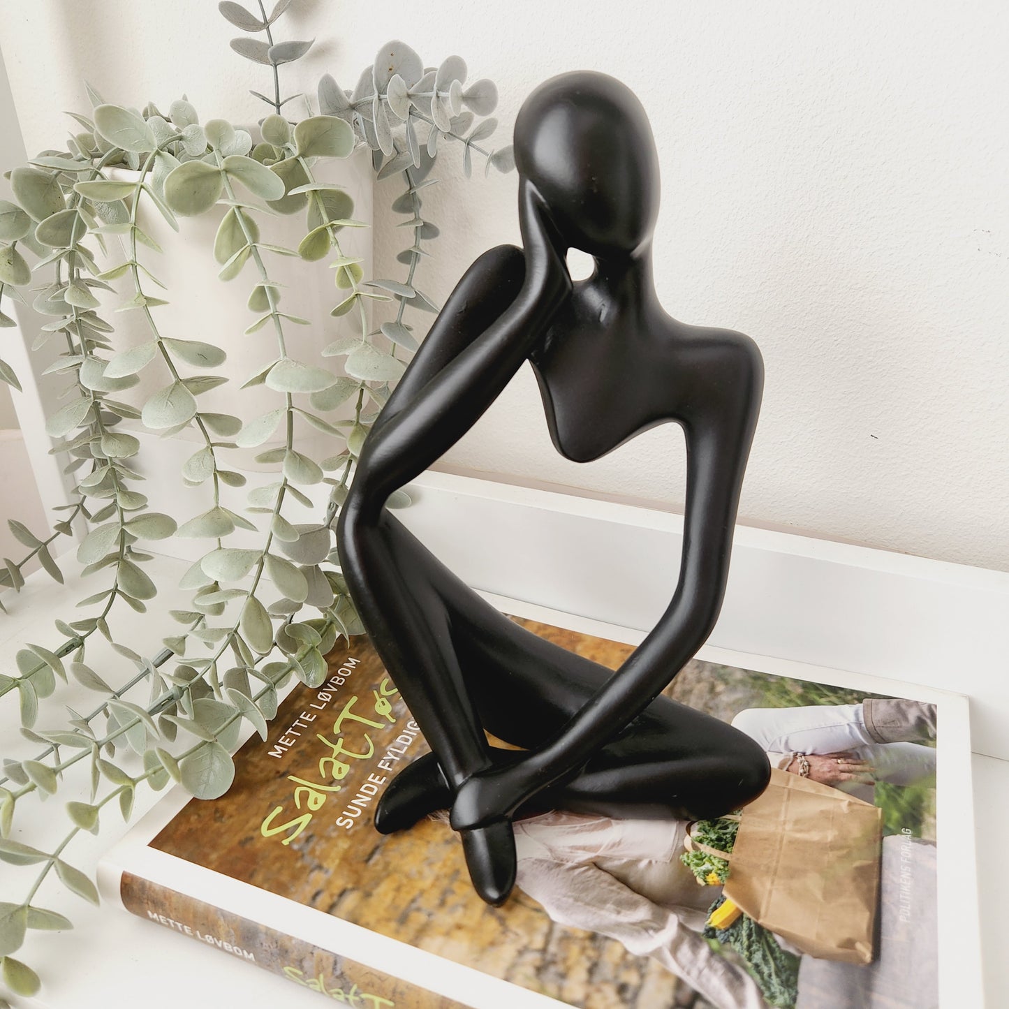 Large Black Resin 'Thinker' Figurine