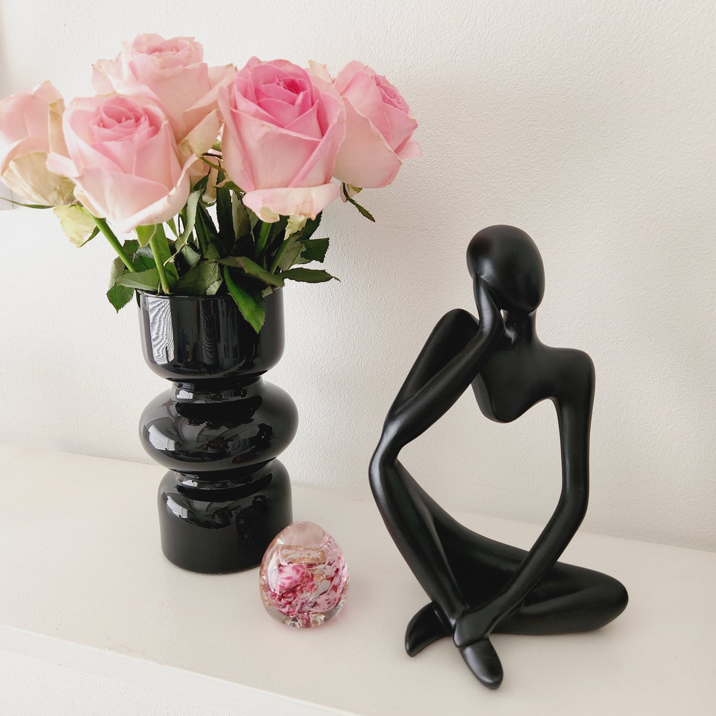 Large Black Resin 'Thinker' Figurine