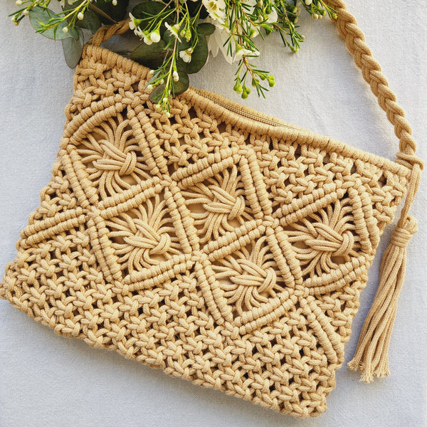 Crochet Handbag - Beige