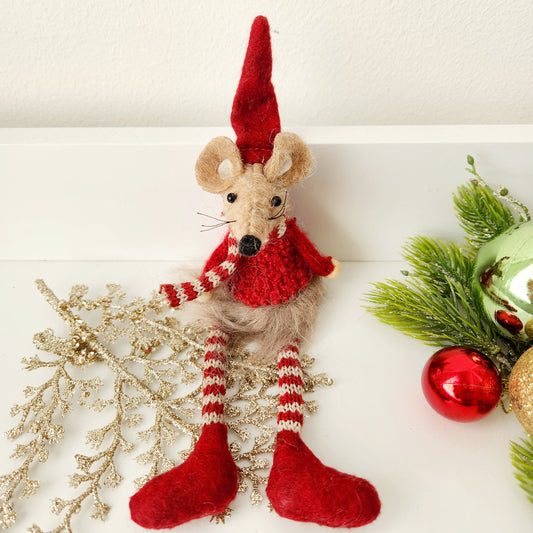 Small Sitting Girl Fabric Mouse