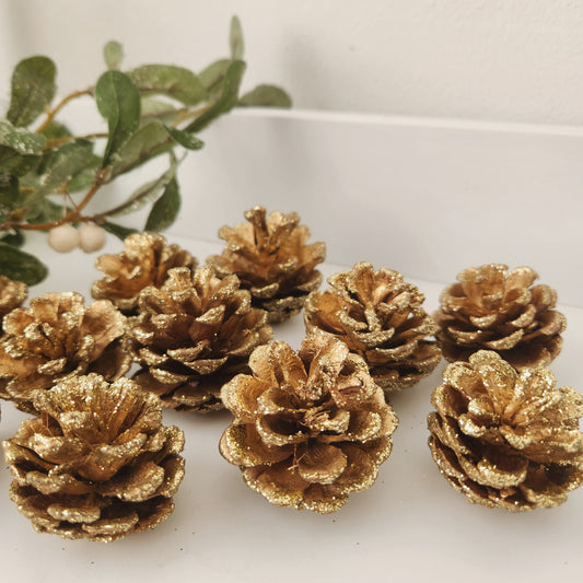 Glittery Decorative Pinecones