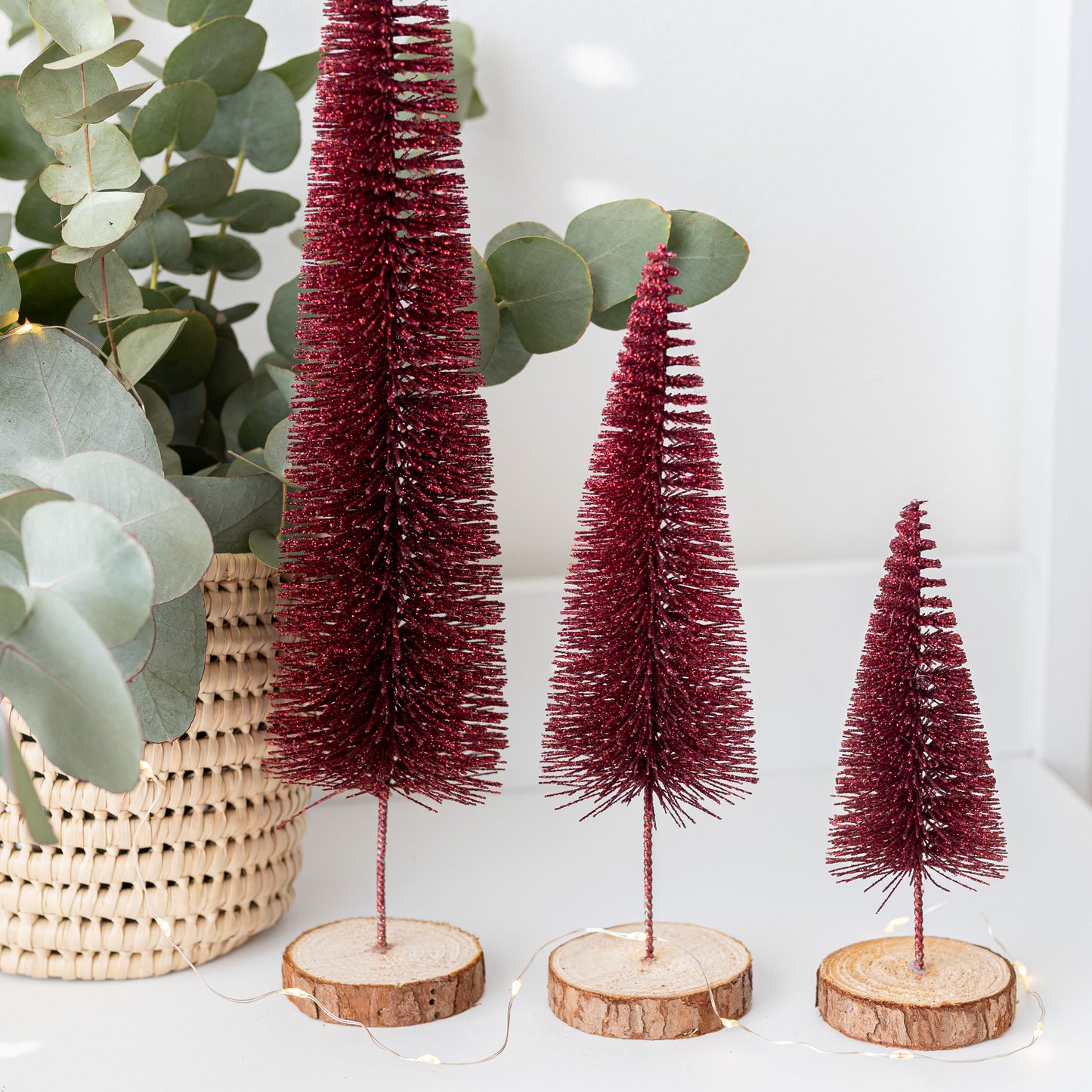 (Set of 3) Red Wire Christmas Trees