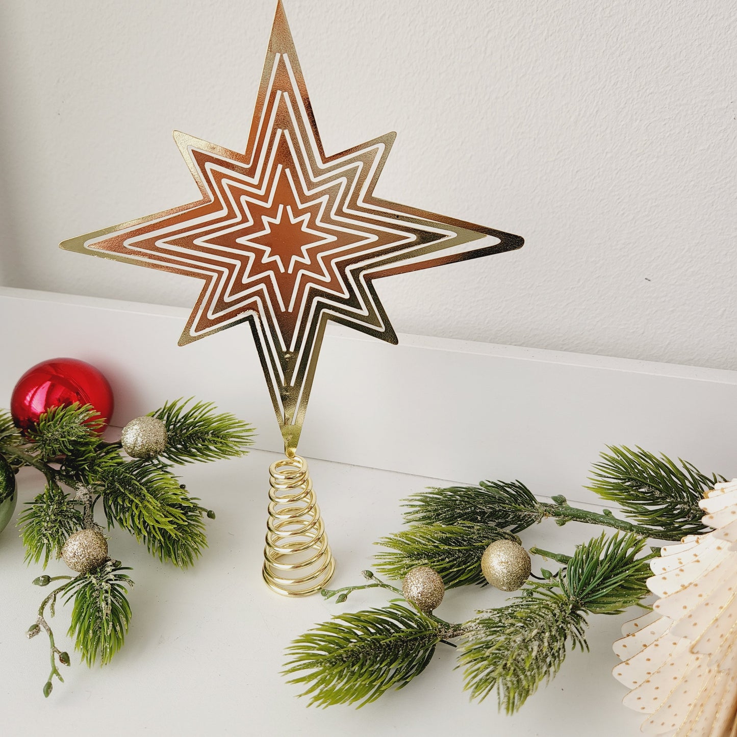 Gold Christmas Tree Star Topper