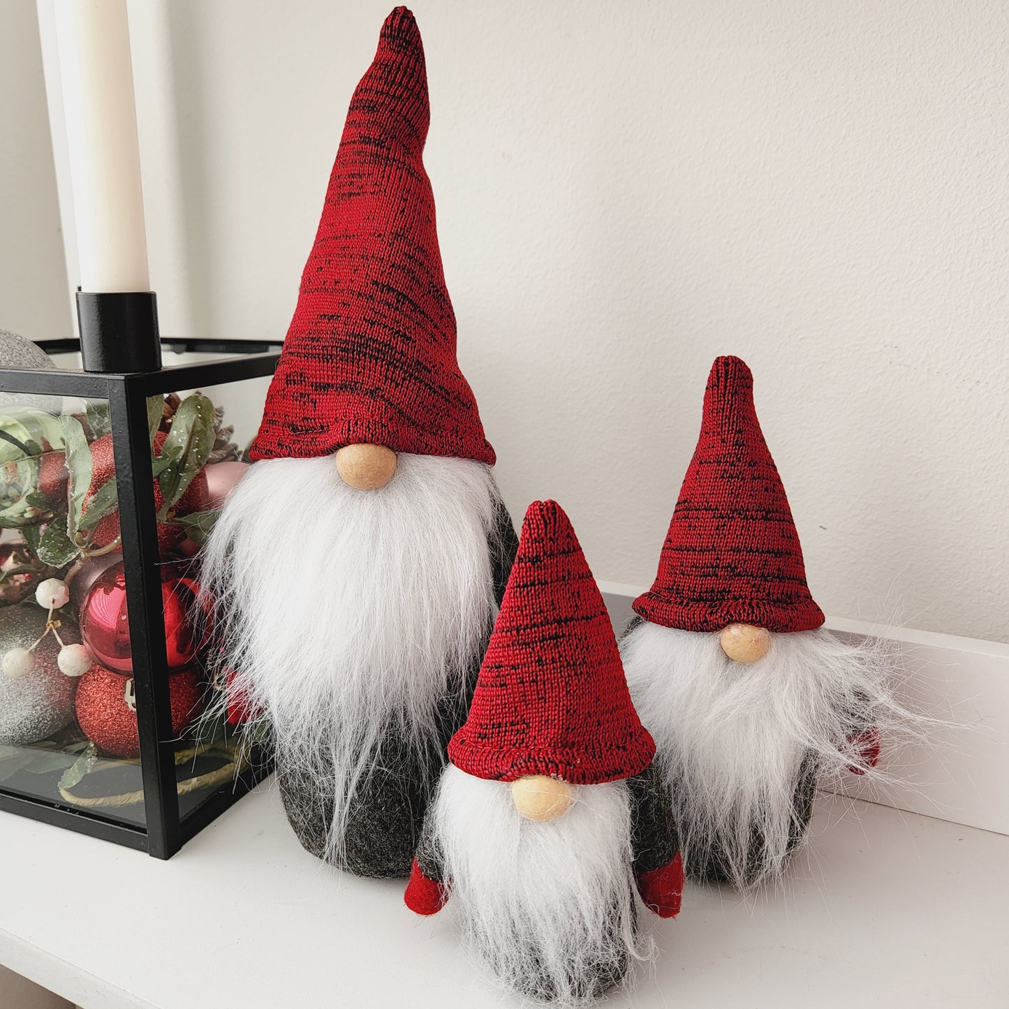 Set of 3 Red Gnomes