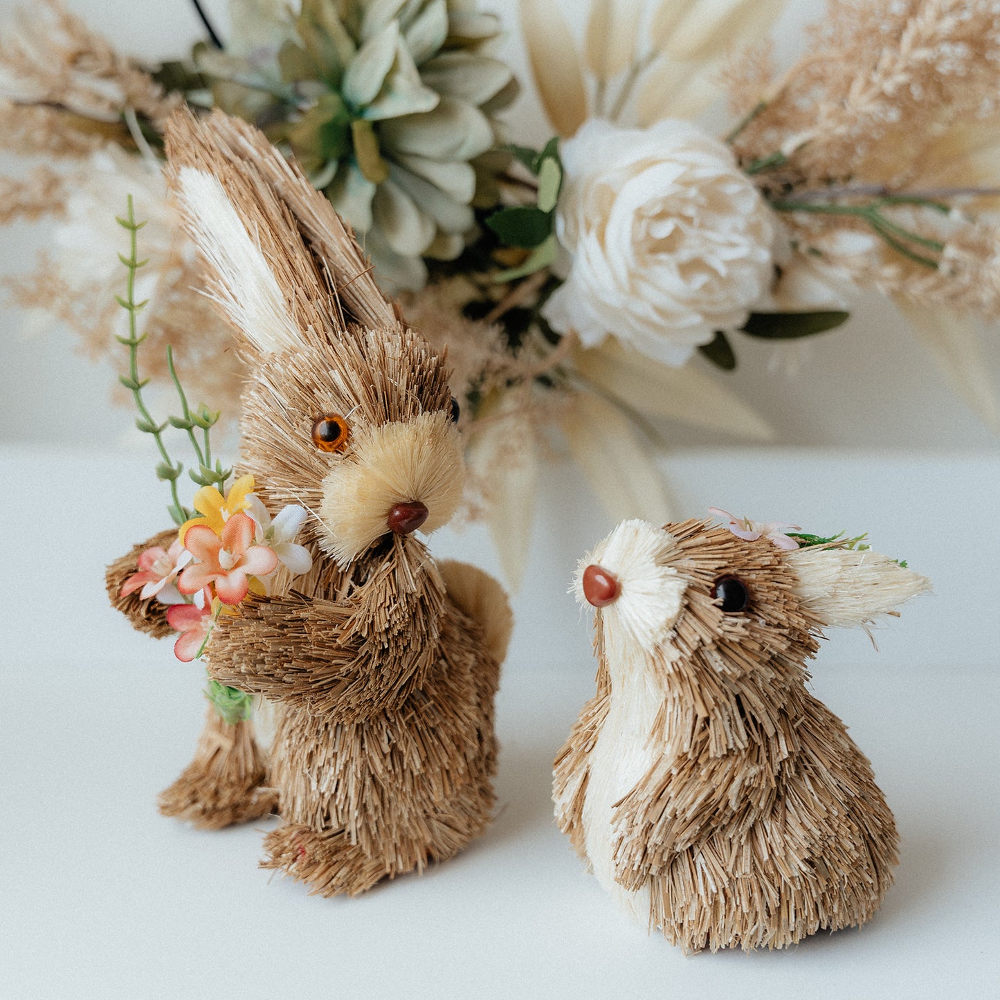 SET OF 2 Straw Bunnies