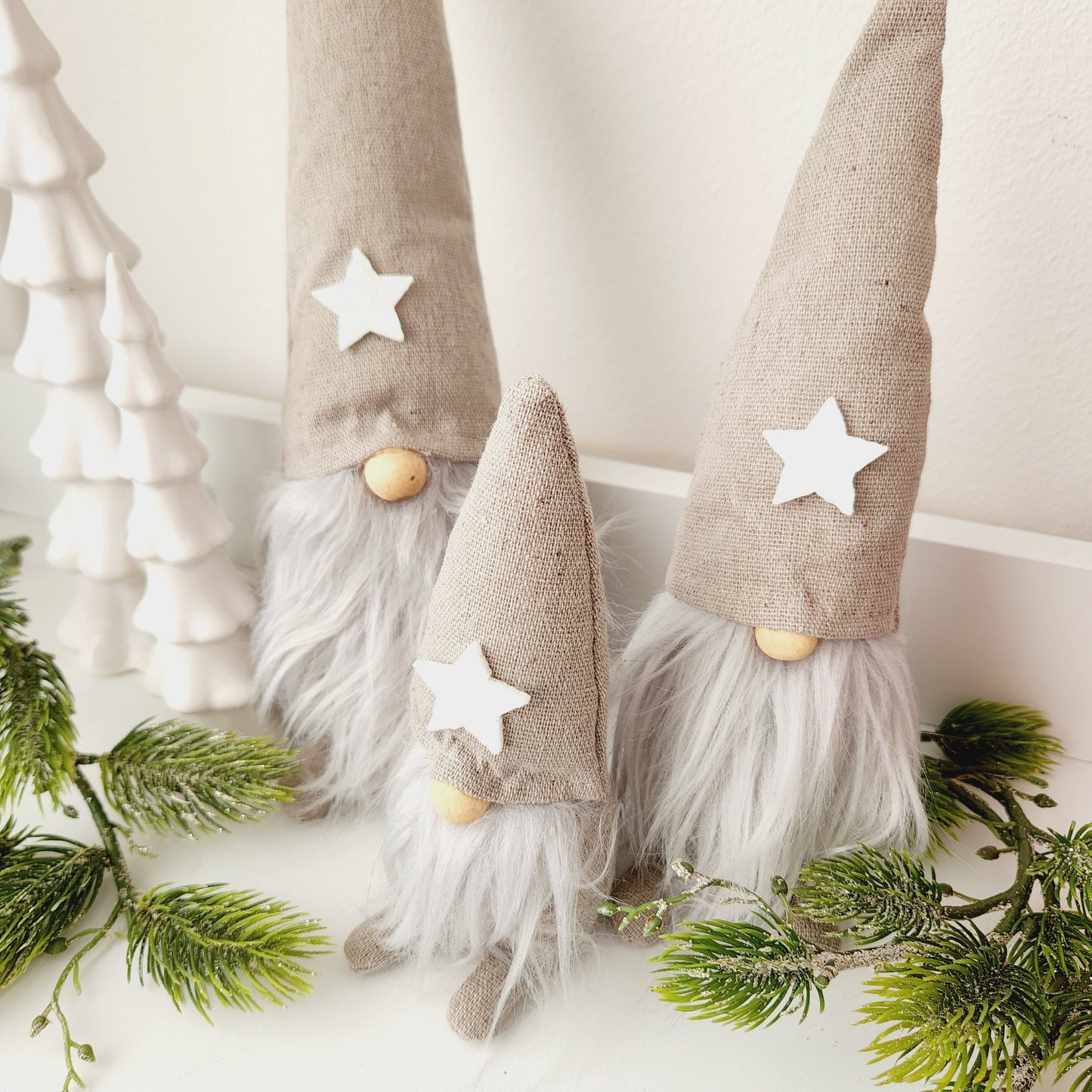 Set of 3 Beige Gnomes