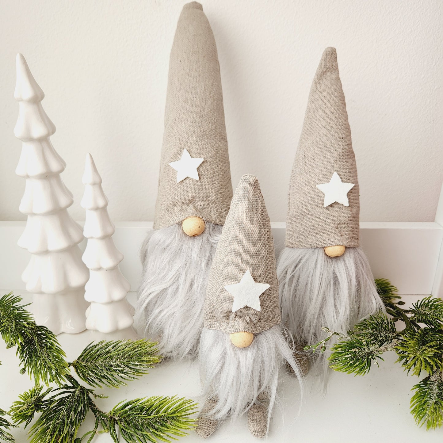 Set of 3 Beige Gnomes