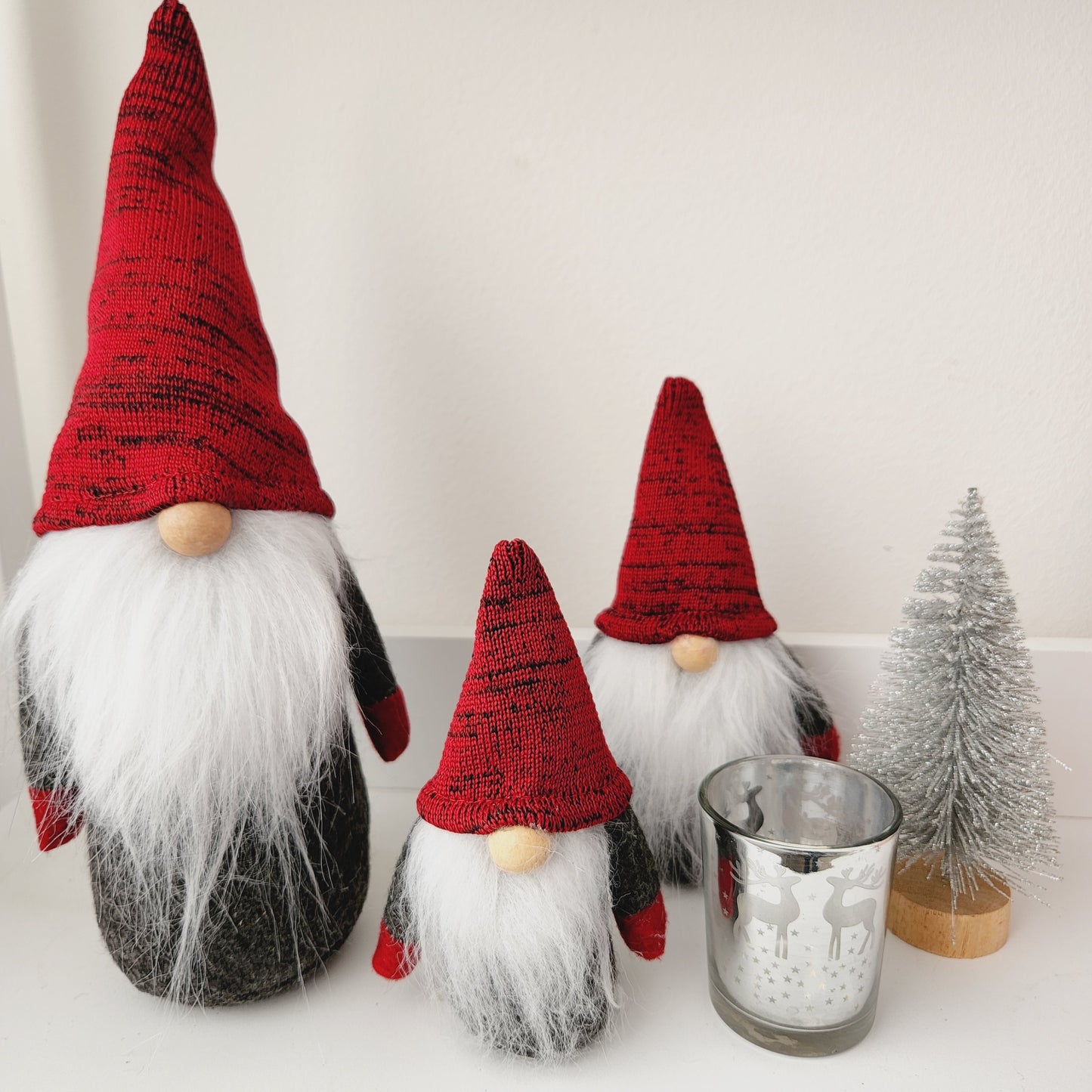 Set of 3 Red Gnomes