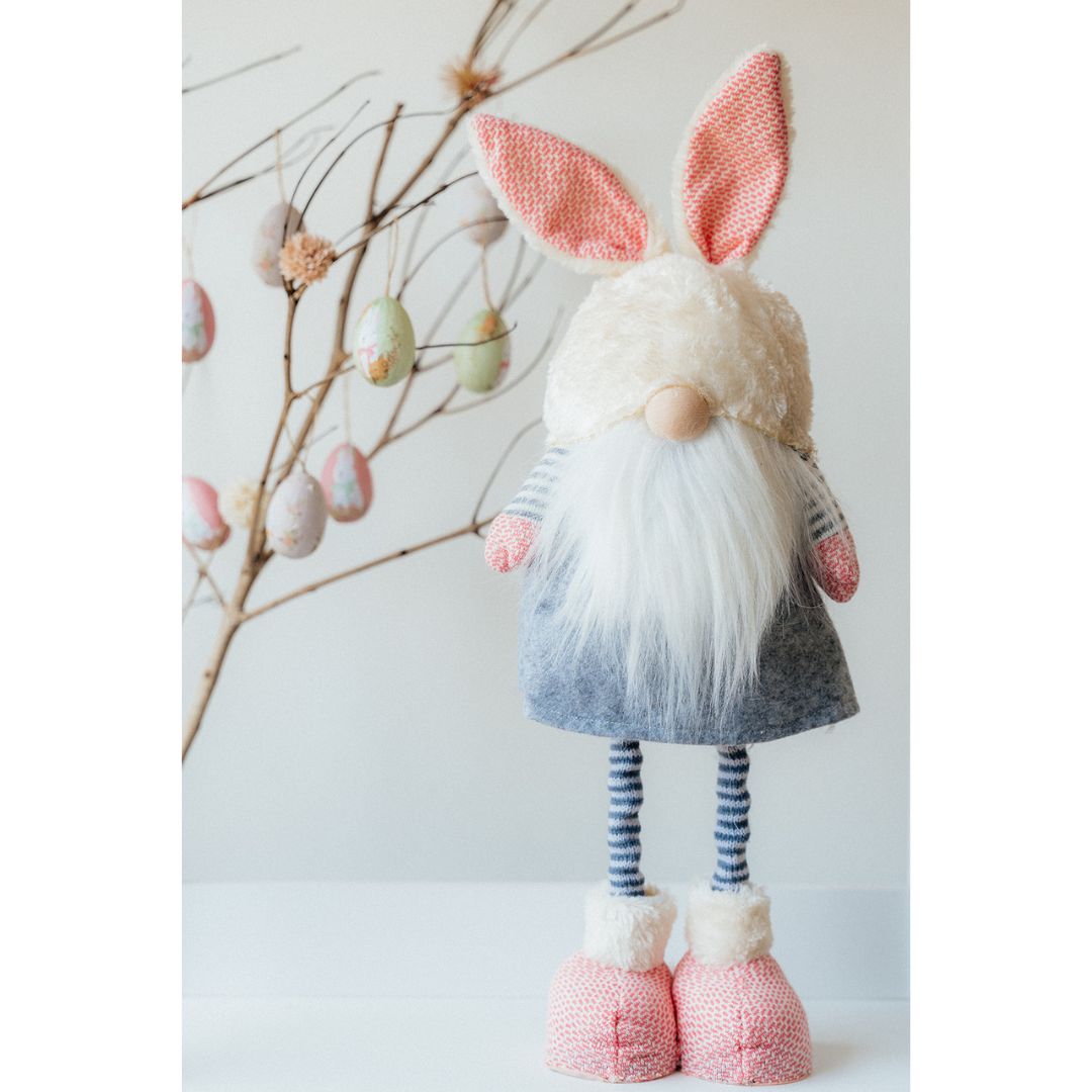 Bunny Gnome with extendable legs - GREY