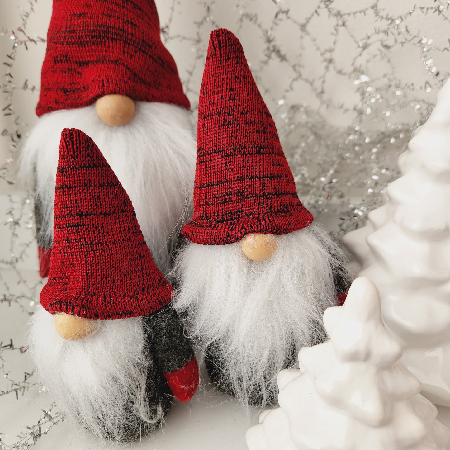 Set of 3 Red Gnomes