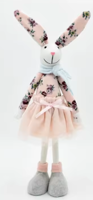 Standing Bunny -Pink & White