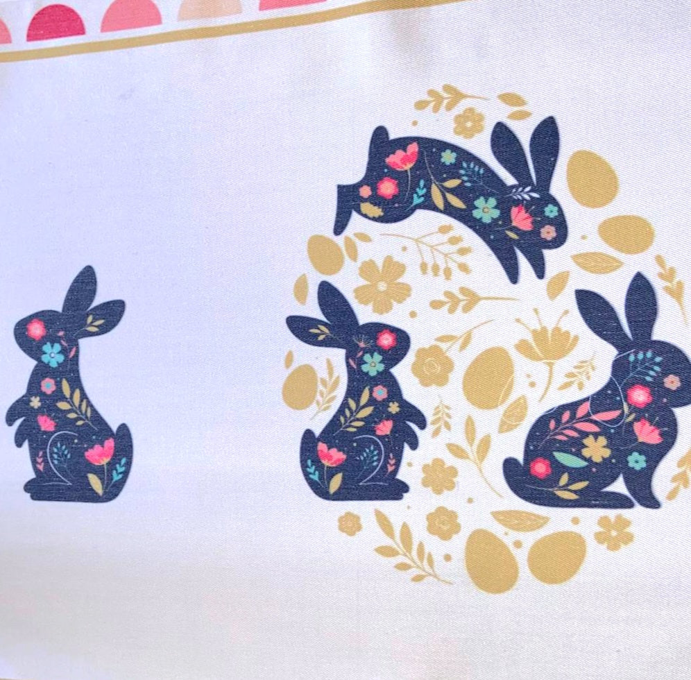 Cotton Twill Table Runner 'Bunny & Easter Eggs'