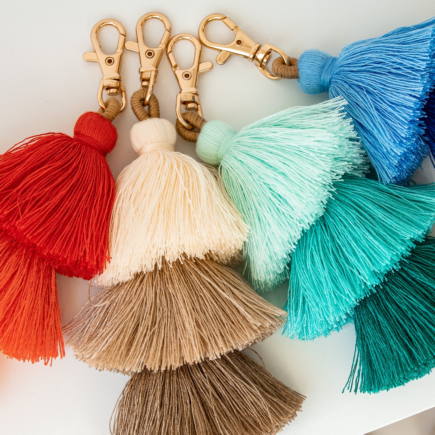 Tassel Key Ring/Bag Charm - Turquoise