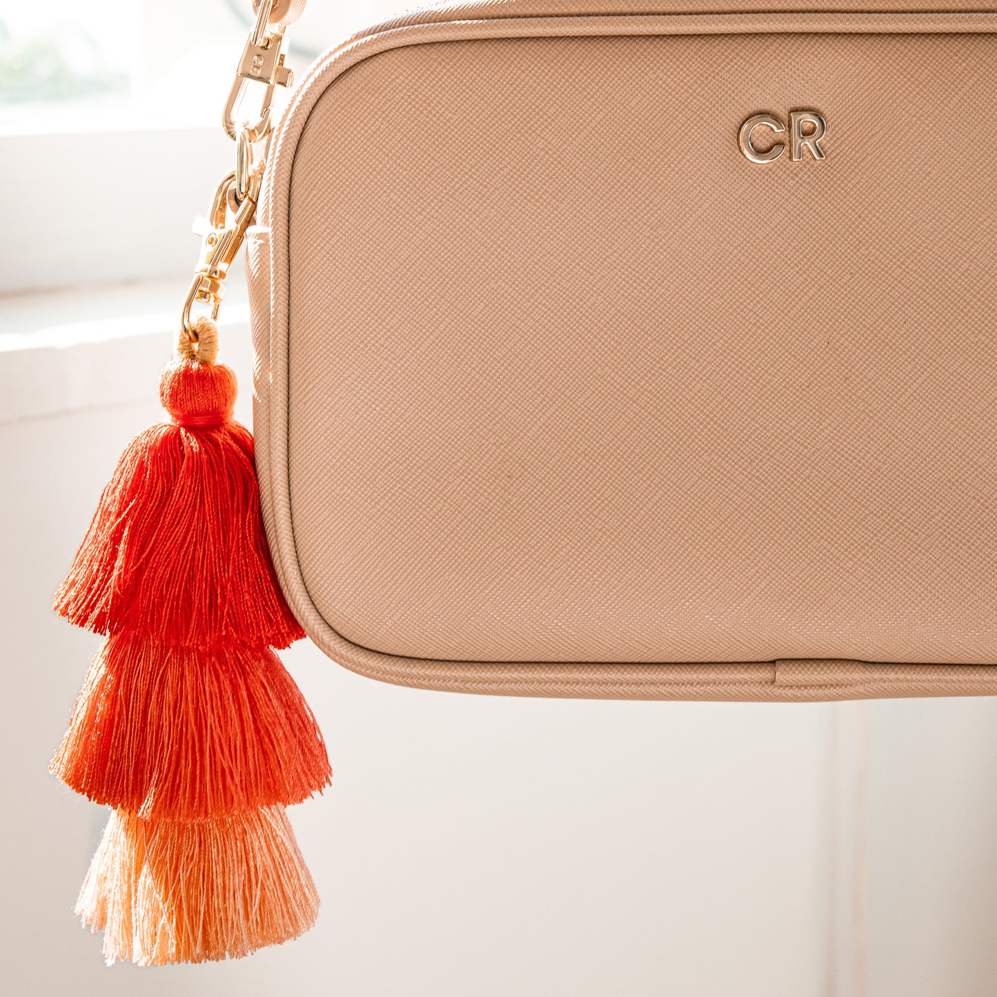 Tassel Key Ring/Bag Charm - Coral