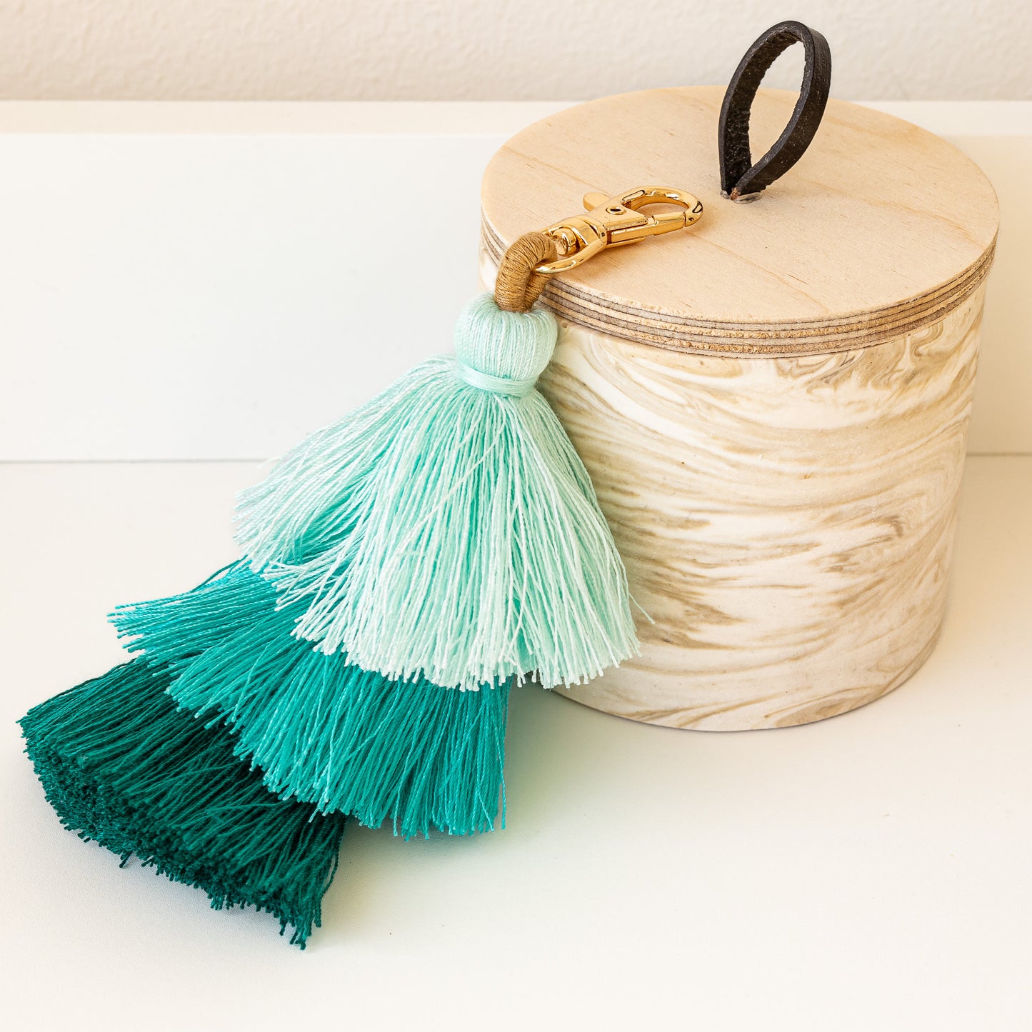 Tassel Key Ring/Bag Charm - Turquoise