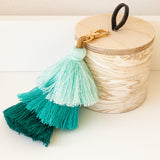 Tassel Key Ring/Bag Charm - Turquoise - Wholesale