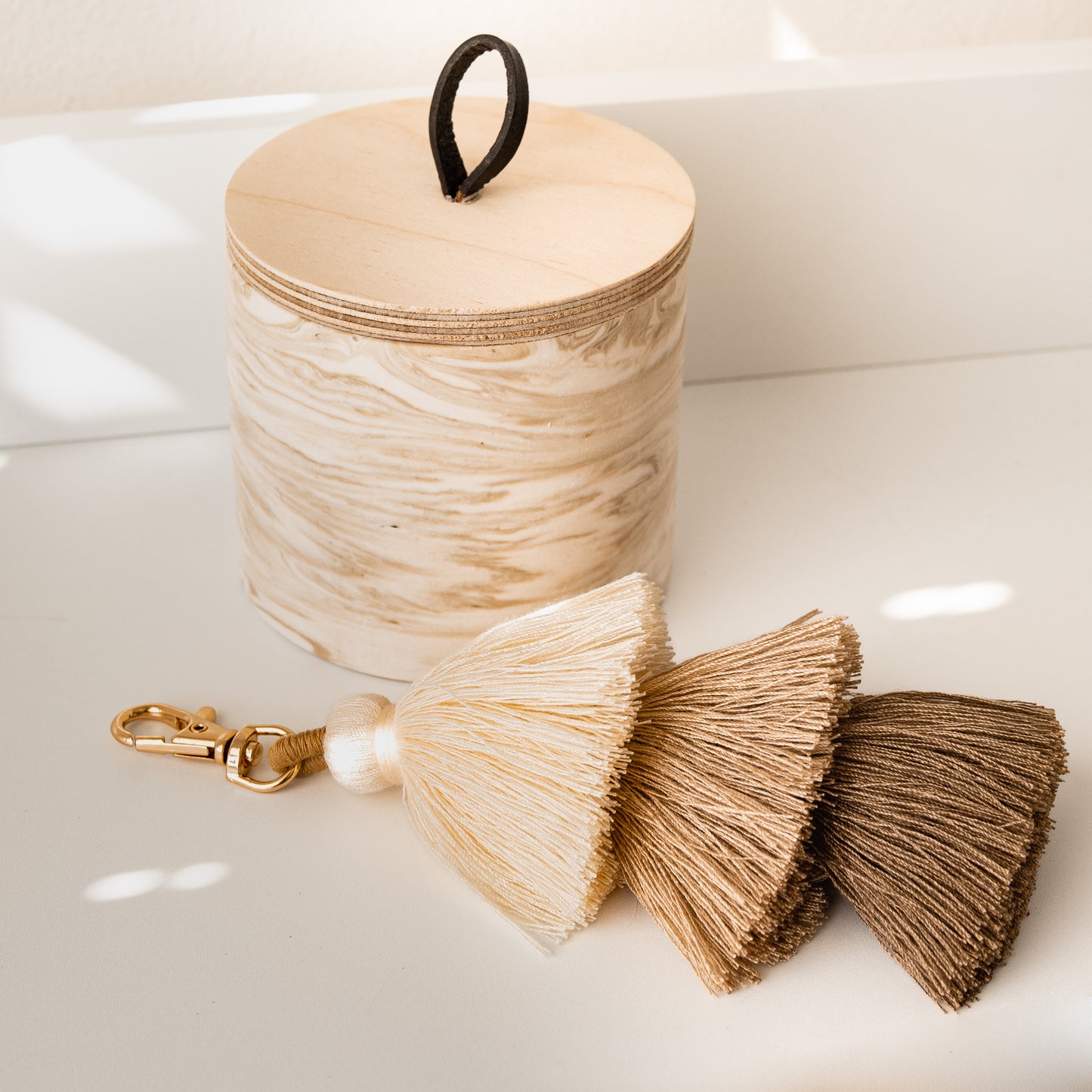 Tassel Key Ring/Bag Charm - Beige