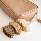 Tassel Key Ring/Bag Charm - Beige - Wholesale