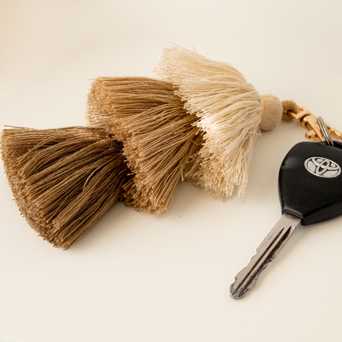 Tassel Key Ring/Bag Charm - Beige