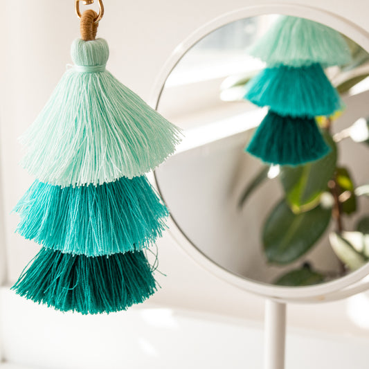 Tassel Key Ring/Bag Charm - Turquoise