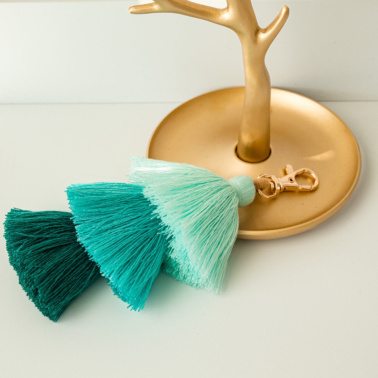 Tassel Key Ring/Bag Charm - Turquoise