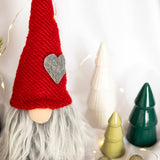 Red Sitting Gnome with Dangly Legs with Heart