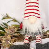 Red & White Striped Spring Gnome with Dangly Legs - Wholesale