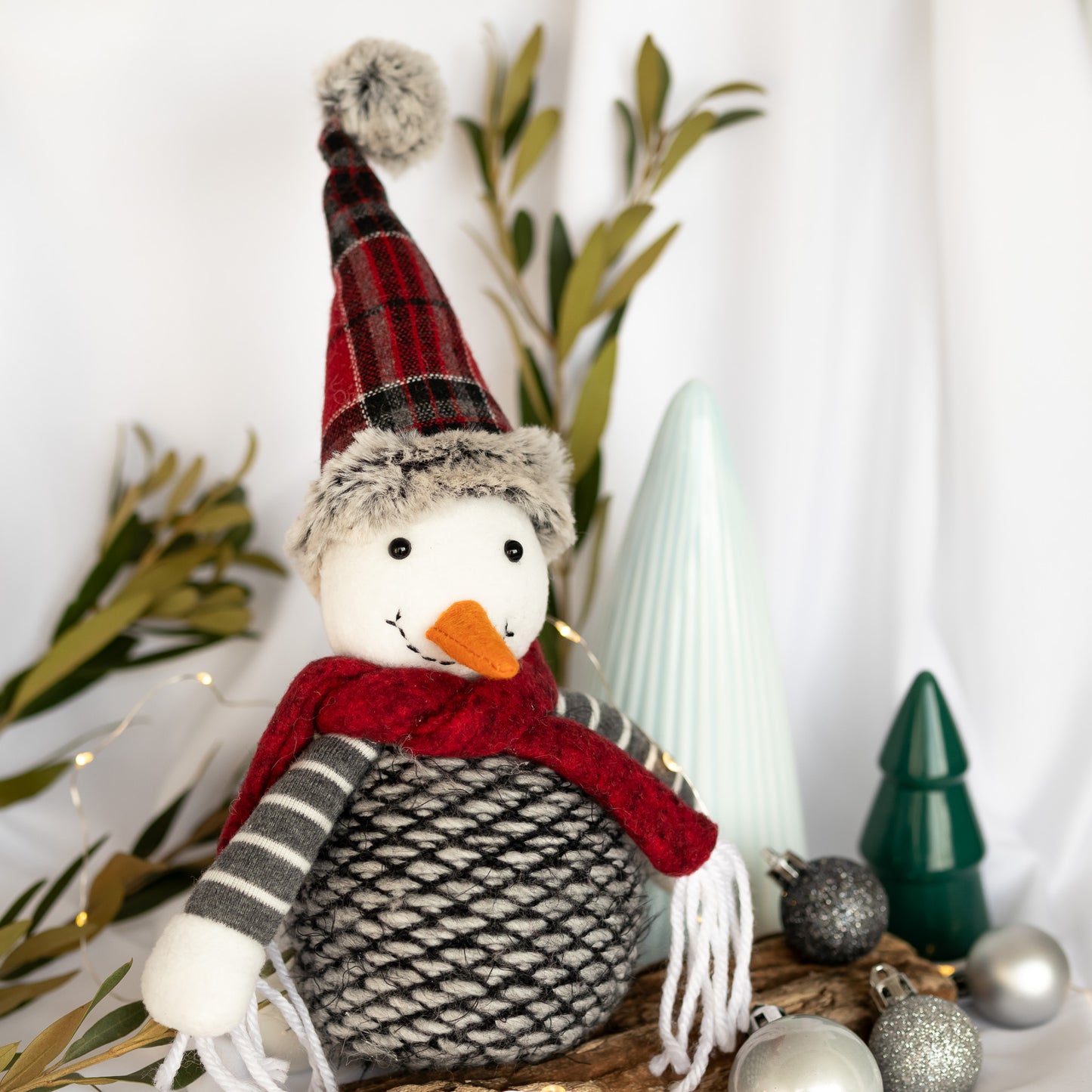 Grey & Red Snowman