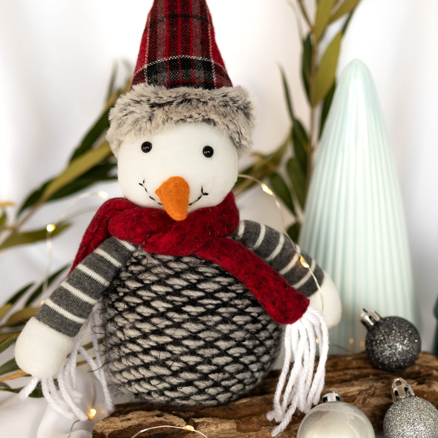 Grey & Red Snowman