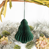 Hanging Paper Tree Decoration Dark Green - 10cm - Wholesale